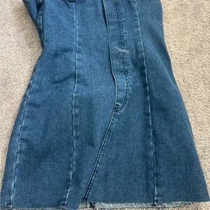 PrettyLittleThing Denim Bandeau Mini Dress